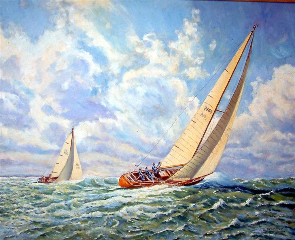 W. Bennett Yacht racing 60 x 75cm
